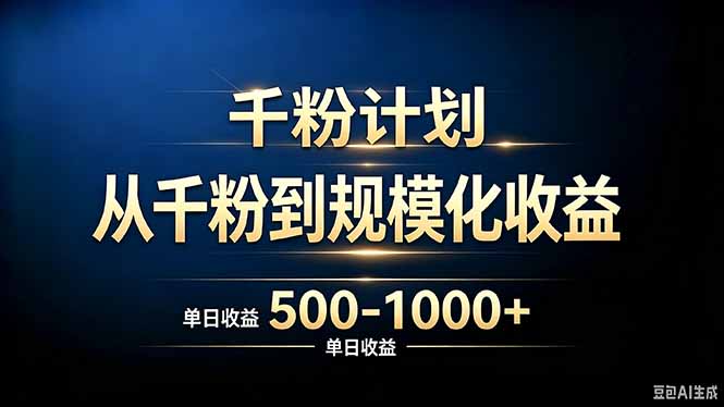 抖音千粉变现指南:精准粉丝到规模化收益-技研社