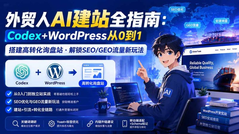 外贸AI建站完整指南:围绕网站建设的WordPress建站落地方法-技研社