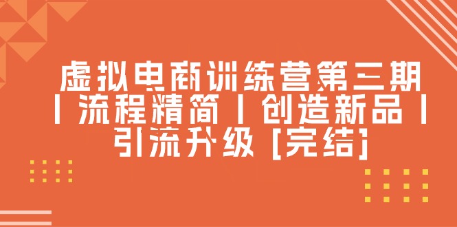 虚拟电商训练营第三期丨流程精简丨创造新品丨引流升级 [完结] - 技研社-技研社
