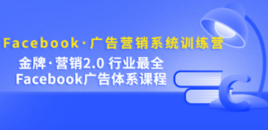 Facebook·广告营销系统训练营：金牌·营销2.0 行业最全Facebook广告·体系 - 技研社-技研社