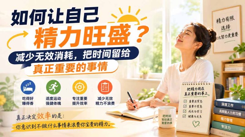 付费文章:如何让自己精力旺盛?减少无效消耗,把时间留给真正重要的事情-技研社