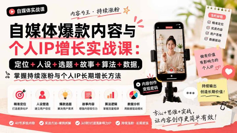 自媒体个人IP如何长期增长:爆款内容逻辑全拆解-技研社
