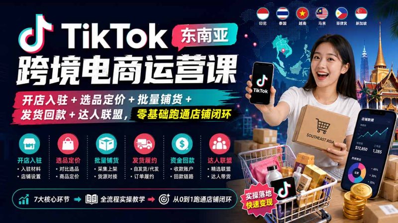 TikTok东南亚跨境店怎么开:从入驻选品到回款闭环-技研社