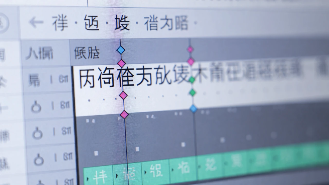 时间轴上文字图层的关键帧标记示意