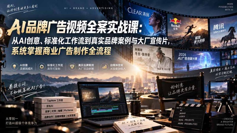 AI品牌广告视频课:从创意到商业成片的全案实战-技研社