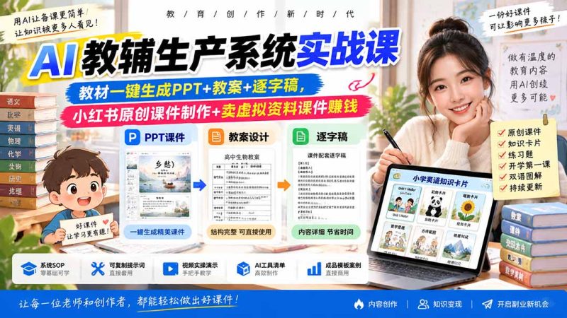 AI教辅怎么做:教材生成课件教案与逐字稿的流程-技研社