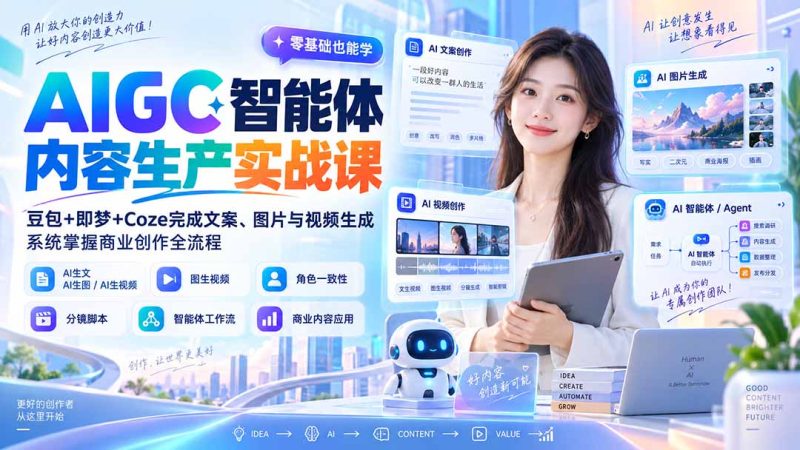 AIGC内容创作实战课:从提示词到智能体工作流-技研社
