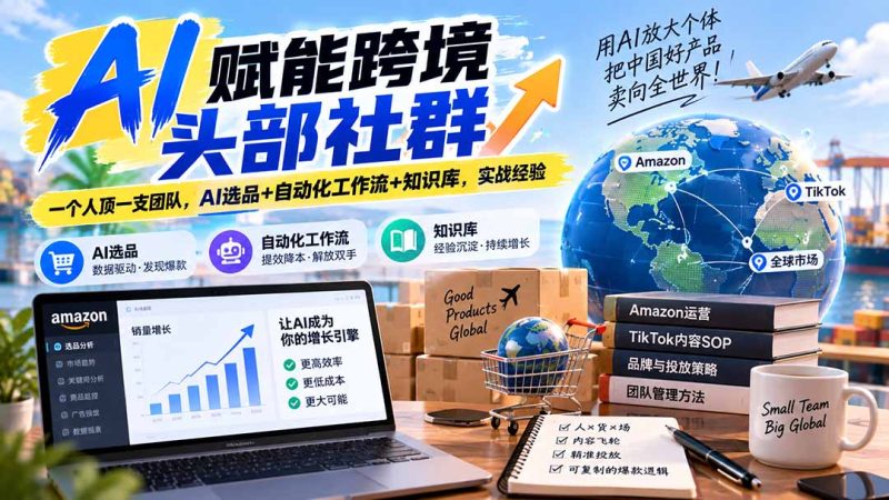 AI赋能跨境实战课:内容飞轮与精准投放的增长方法-技研社