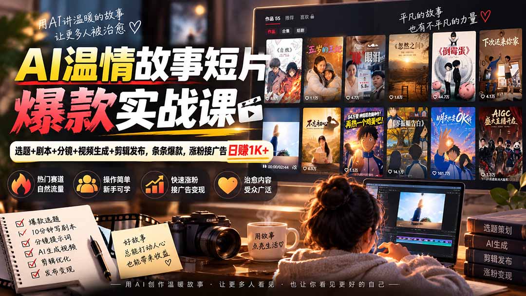 AI温情故事短片爆款课