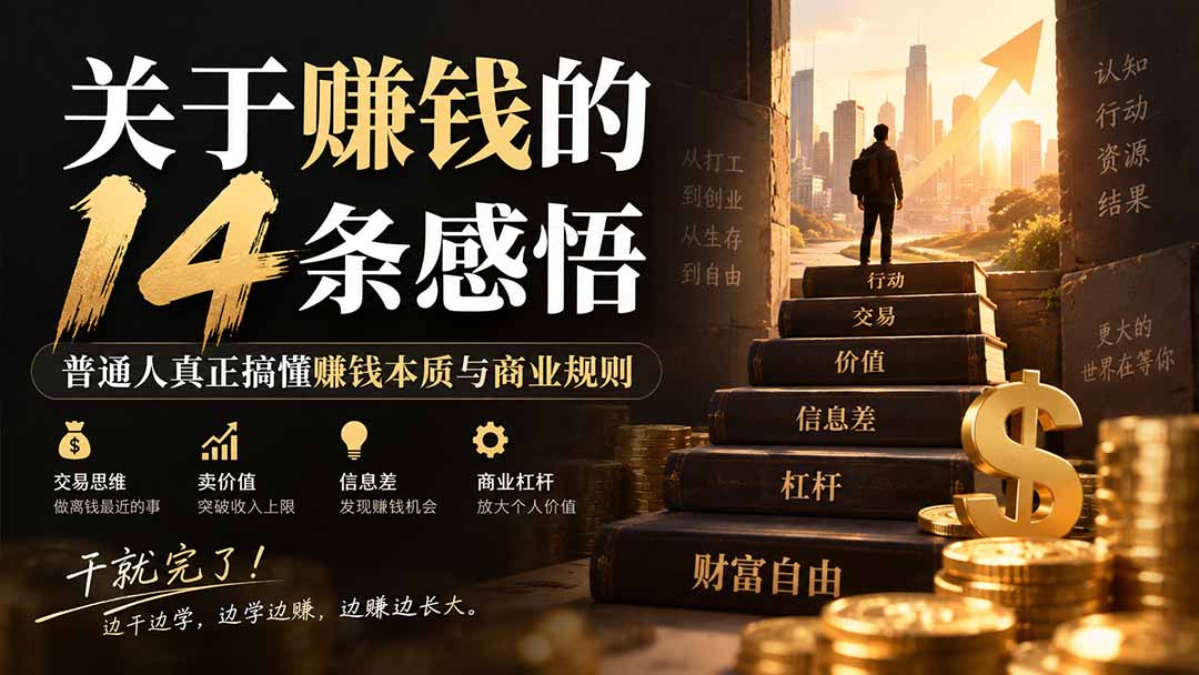 关于赚钱的14条感悟:搞懂赚钱本质与商业规则 关于赚钱的14条感悟