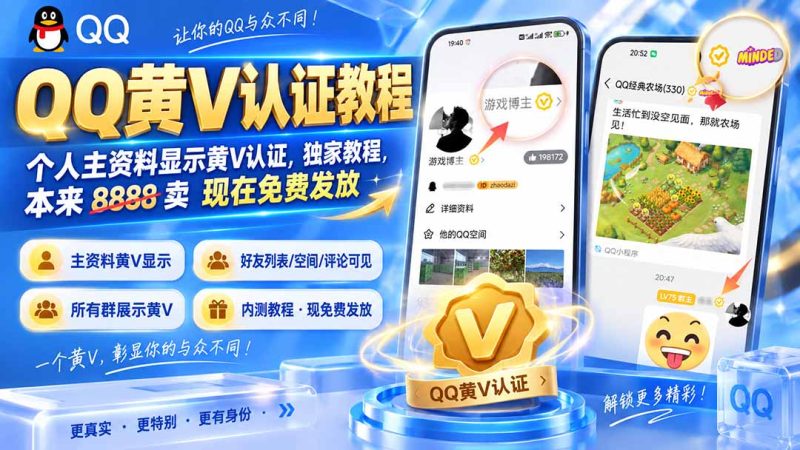 QQ黄V认证教程:资料页与群标识的展示范围说明 - 技研社-技研社