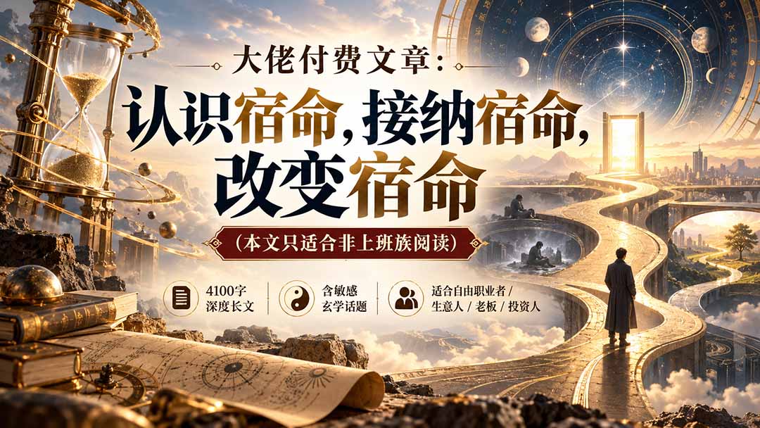 【无水印】大佬付费文章:认识宿命,接纳宿命,改变宿命(本文只适合非上班族阅读) 【无水印】大佬付费文章:认识宿命,接纳宿命,改变宿命(本文只适合非上班族阅读)
