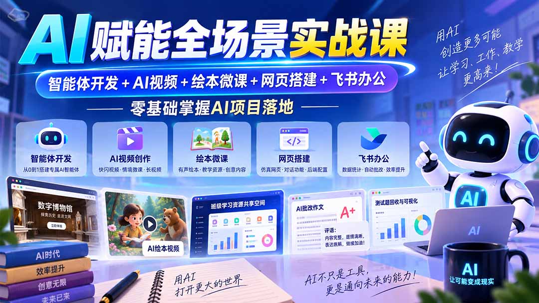 AI赋能实战:智能体开发、AI视频与飞书办公提效示意 AI赋能实战:智能体开发、AI视频与飞书办公提效示意