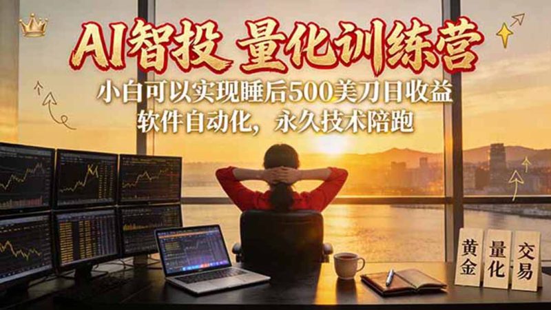 AI智投EA量化训练营【第三期】,多策略智投+防爆技术+趋势分析 ,轻松上手,矩阵放大,长期稳定。-技研社
