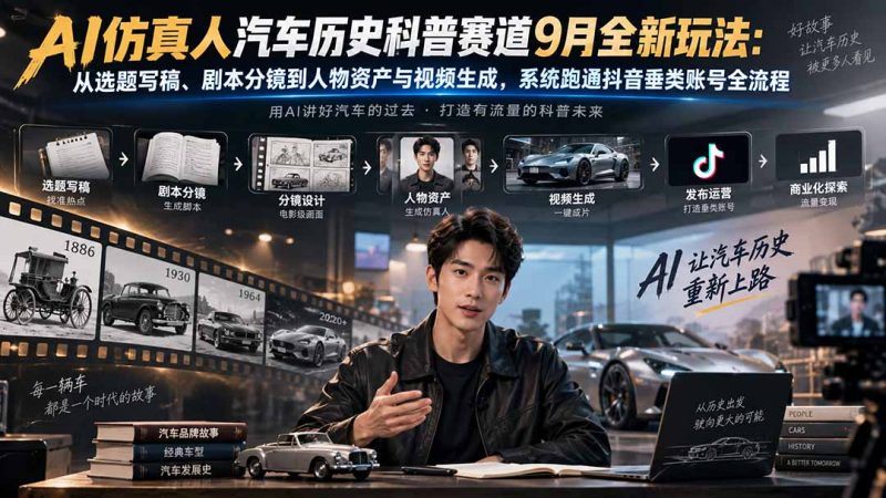 AI仿真人汽车科普课:垂类账号从写稿到变现-技研社