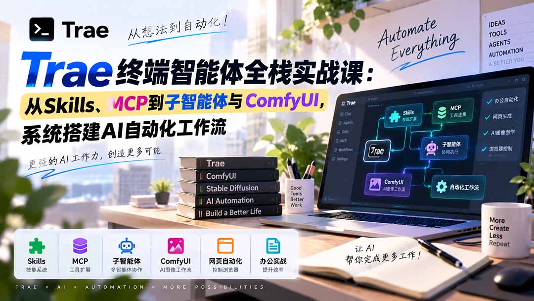 Trae终端智能体实战课:Skills到MCP的自动化工作流 Trae终端智能体实战课