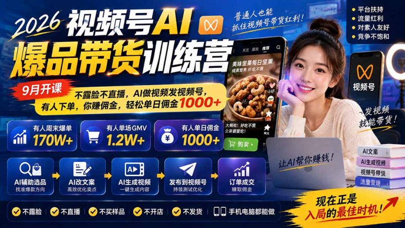 视频号带货怎么做:AI做视频挂车的选品与复盘方法-技研社