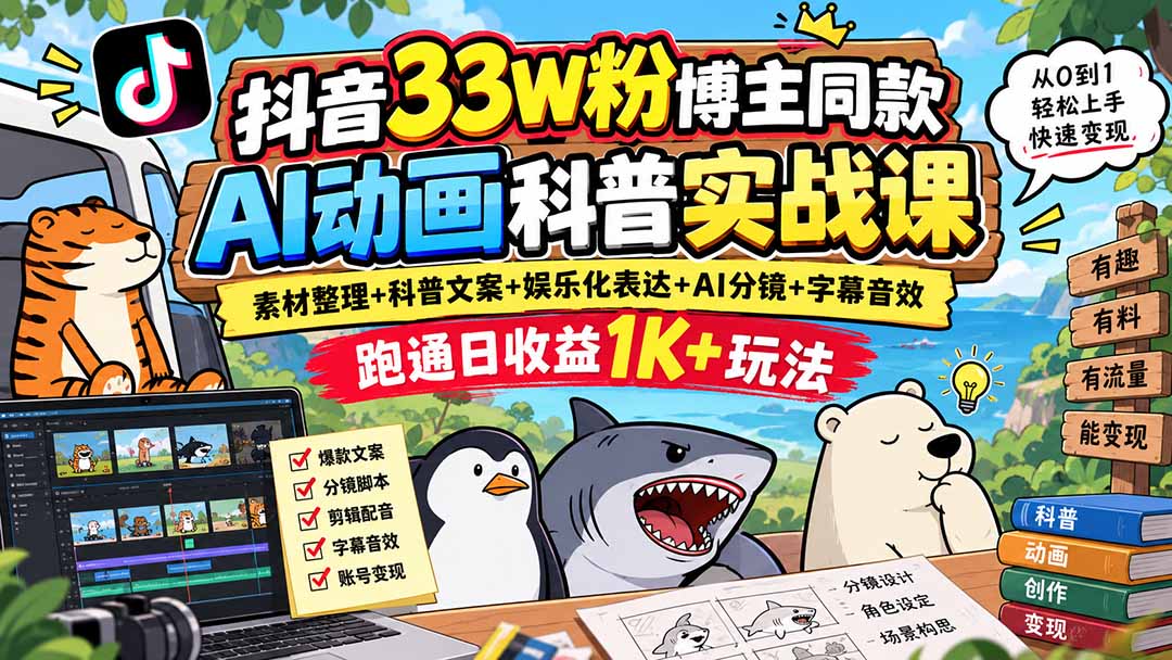 抖音AI动画科普实战课