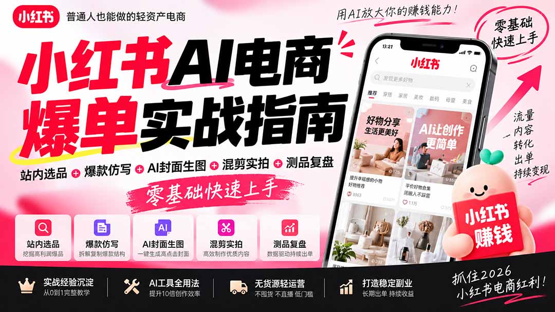 小红书AI电商实操:站内选品到测品复盘流程示意 小红书AI电商实操:站内选品到测品复盘流程示意