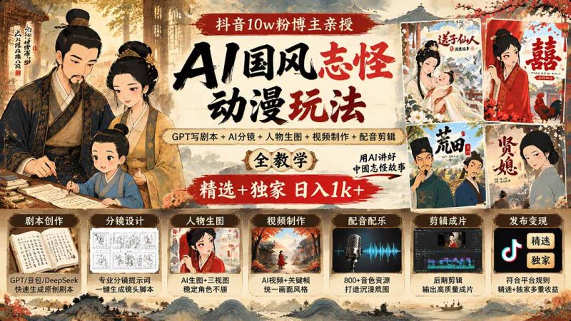AI国风动漫怎么做:志怪题材从角色锁定到成片的流程-技研社